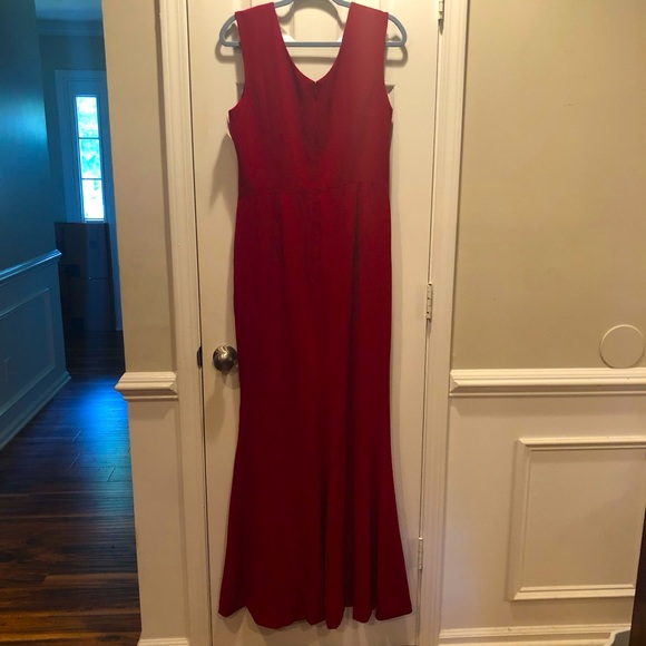 DRESS THE POPULATION Sandra Garnet Red Trumpet Gown party dress NEW - Picture 2 of 12